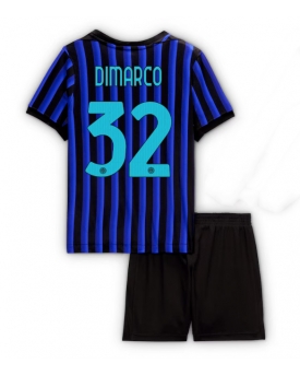 Billige Fotballdrakt Inter Milan Federico Dimarco #32 Replika Hjemmedraktsett Barn 2025-26 Kortermet (med bukser)